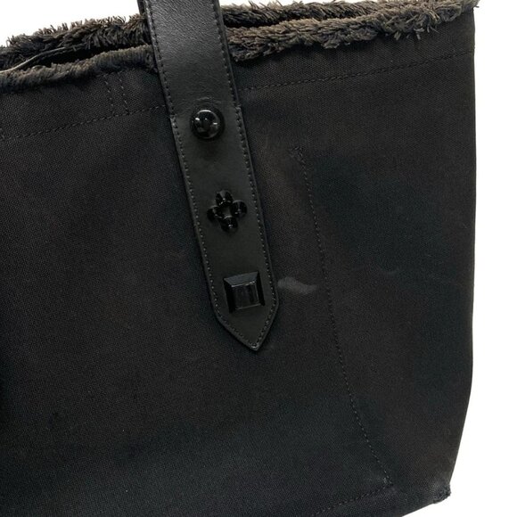 Auth CHRISTIAN LOUBOUTIN fringe bus - Black Red White Canvas Leather Tote Bag - Picture 15 of 15